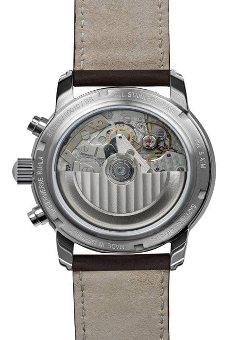 Klocka - ZEPPELIN - 8614-5 - Chronograf - Rostfritt stål - Brunt läder Vit