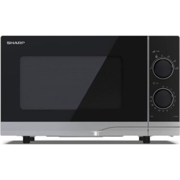 Sharp YC-PS201AE-S Mikrovågsugn (700 W, 20 L, 6 effektnivåer, avfrostningsfunktion, enkel rengöring)