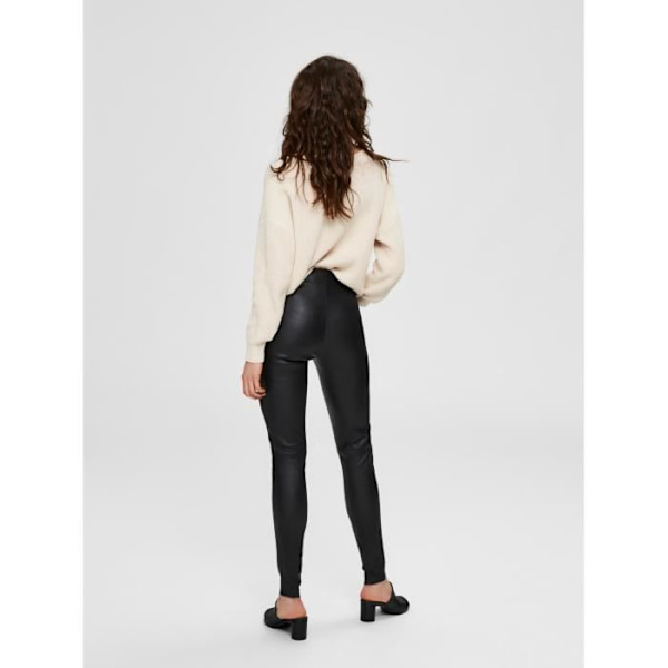 Läderleggings - Selected - Sylvia - Svart - 100% läder - Storlek 36 Svart 40