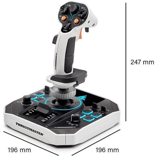 Joystick spatial - THRUSTMASTER - Sol-R 2 HOSAS Space Sim Duo - Ambidexter - 88 knappar - H.E.A.R.T. teknik 16 bitar Svartvitt
