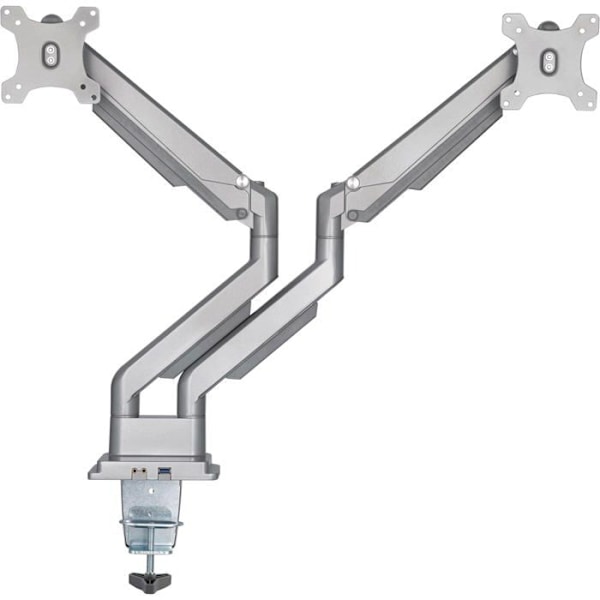 Inline - 23171S - (R) Mobilt skrivbordsfäste med lyftare och USB/ljud för 2 skärmar upp till 81 cm (32"), max 9 kg