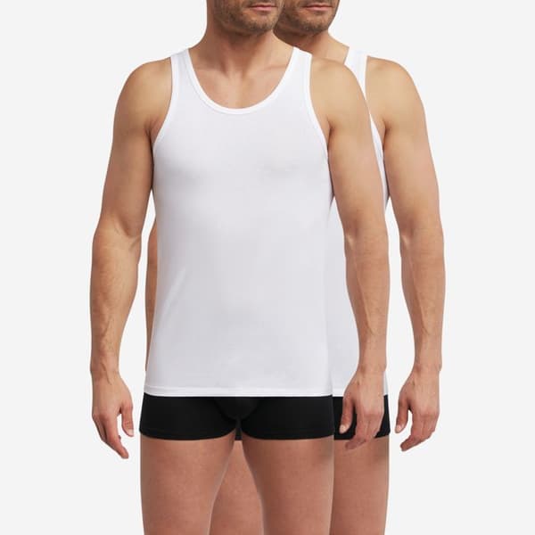 2-pack herrtermoreglerande bomulls sportlinnen Vit M