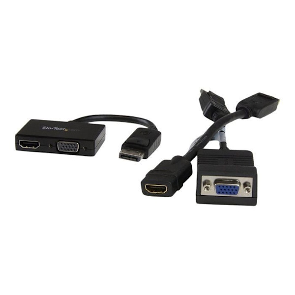 Ljud-/videoadapter - STARTECH.COM - 2-i-1-omvandlare - DisplayPort till HDMI/VGA - Svart