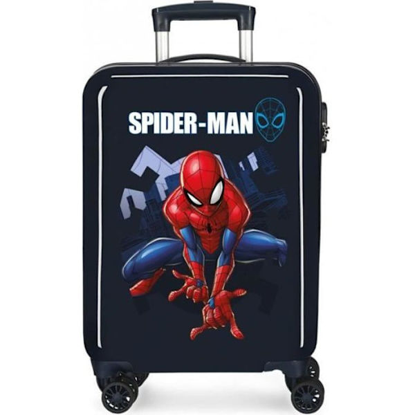 Hytt resväska - MARVEL - SPIDERMAN Action - 4 hjul - Lättvikts ABS - 34L marinblå