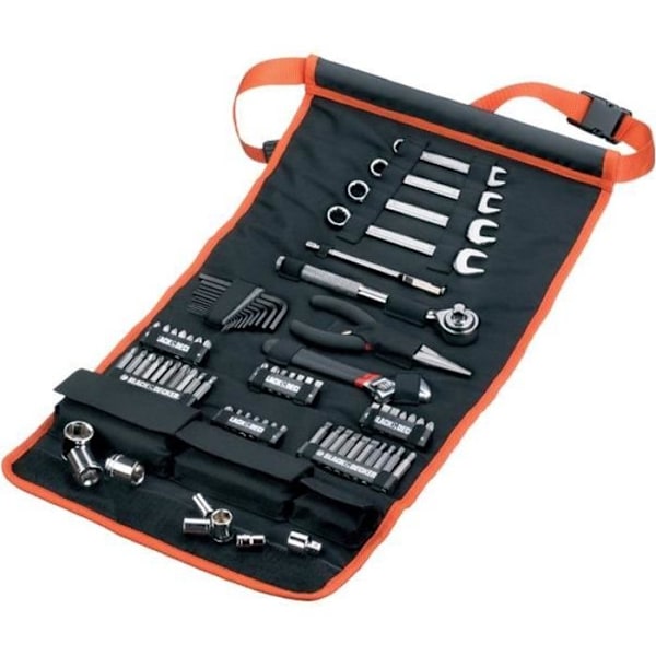 Verktygssats (77 stycken) BLACK+DECKER - A7063-QZ (Levereras i textilförvaring) svart och orange