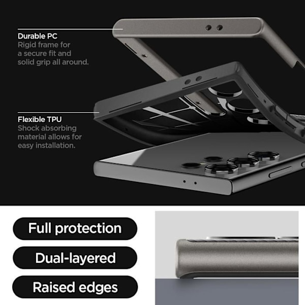 Coque Spigen Neo Hybrid för Samsung Galaxy S24 Ultra (metallgrå) pistol metall