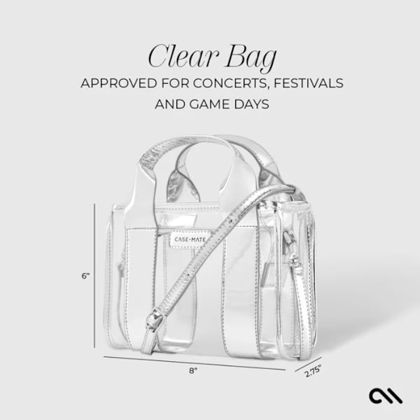 Mate Micro Tote Bag CaseVattentät axelväska (kromad silver/transparent)