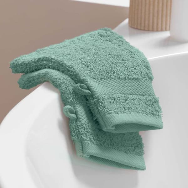 Tvättvantar - Ingen - Elegans - 2-pack - 15x21 cm - 600 g/m² Celadon