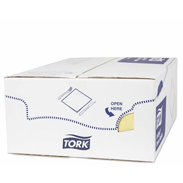 Tork - 478147 - Premium Linstyle Dinner Servetter champagnefärg / 1 lager - 40cm x 39cm - 12 x 50 servetter 1/8-faldig