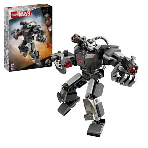 LEGO® 76277 Marvel War Machine Robotrustning, Robotleksak med: 3 skjutkanoner, MCU-karaktär Svart