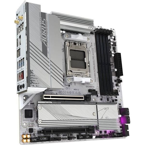 Moderkort - GIGABYTE - B650M AORUS ELITE AX ICE - Micro ATX - Wi-Fi 6E - DDR5 upp till 8000 MHz