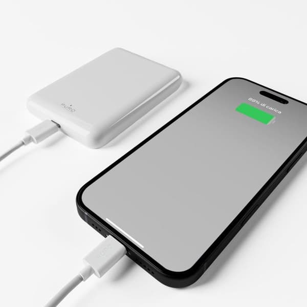 Magnetisk extern batteri 5000 mAh MagSafe USB-C PD 20 W - Vit