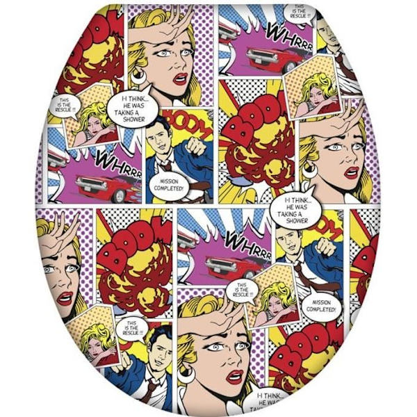 Toalettsits - WENKO - Original Pop Art - Antibakteriell Duroplast - Röd - Universal Flerfärgad