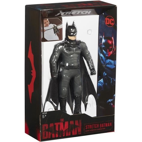 STRETCH BATMAN töjbar figur - 25 cm - Leksak för barn från 5 år och uppåt Svart