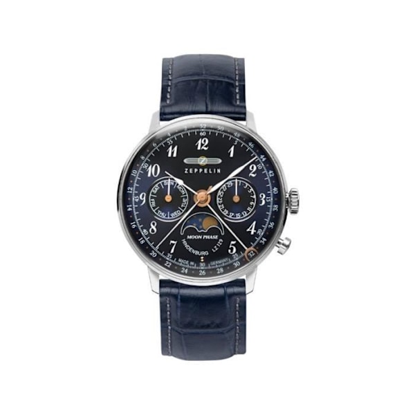 Kvinnoarmband - Zeppelin - 7037-3 - Armband av läder och harts - Kvarts - Analogisk Blå