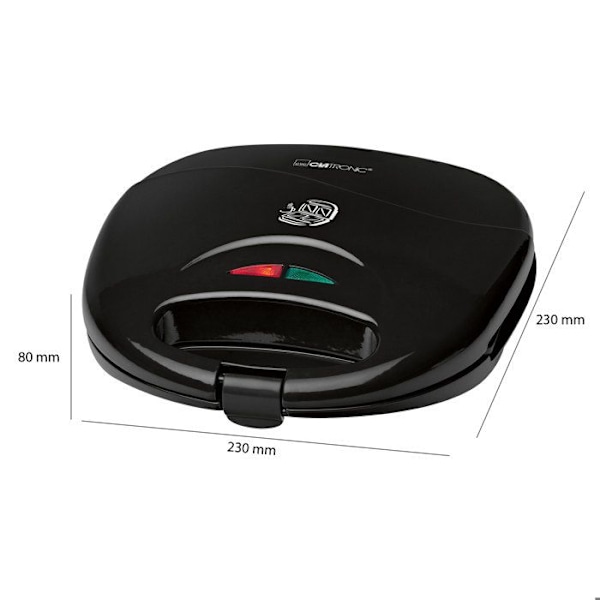 Smörgås och Croque Monsieur Maker Clatronic ST 3477 Svart - Non-stick triangulära tallrikar - 750W Svart
