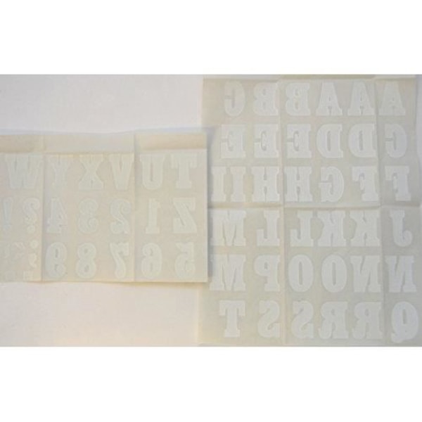Autocollanter - Kleiber - Bokstäver och siffror - Vit - 3.5x2.5 cm - Värmeöverföring