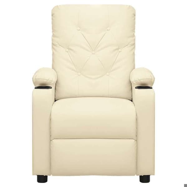 vidaXL Liggande massagestol Cream konstläder