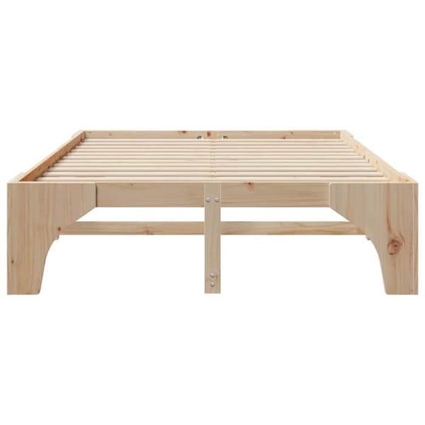 vidaXL Sängram Brun 150 x 200 cm Massivt furu 872983