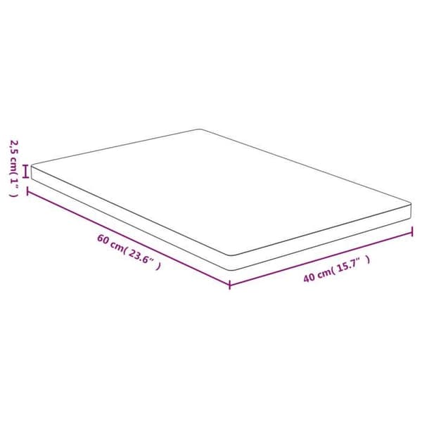 vidaXL Bordsskiva 40x60x2,5 cm bambu 352716
