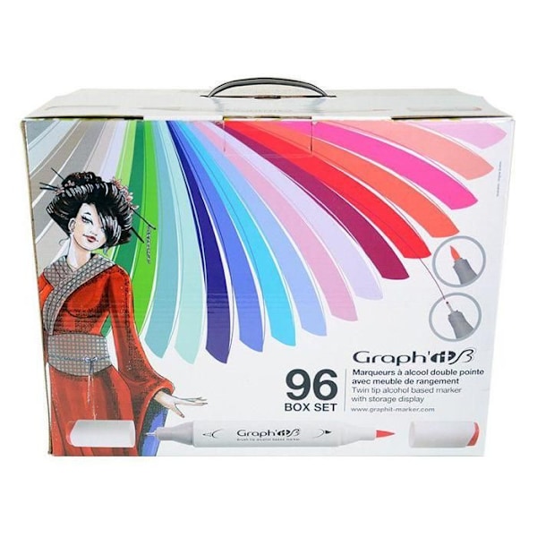 Set med 96 GRAPH'IT Brush &amp; Extra tunn Flerfärgad
