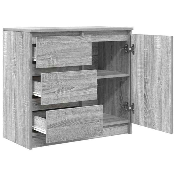 vidaXL Buffé med låda sonoma grå 71x35x65 cm ingenjörsträ, förvaringsmöbel, buffé, hallmöbel, möbel 861576
