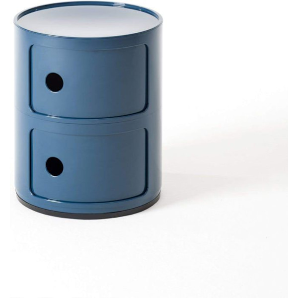 Liten Kartell förvaringsenhet - 0496615 - Componibili, Container 2 element, Blå, Rund bas