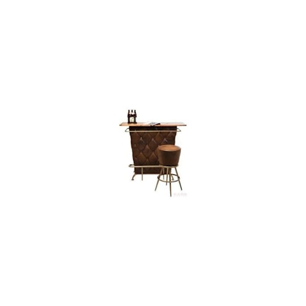Vintage Barpall - KARE - Lady Rock - Roterande sits - Brun imitation - Kromat stål Stål