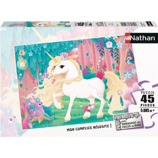 45 bitars barnpussel Pretty unicorn Nathan - Affisch ingår - Fantasi tema - Mixat - Från 5 år