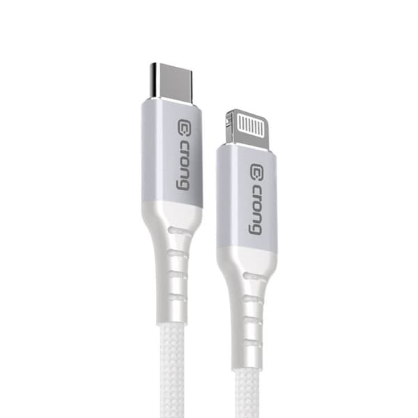 Kabel - CRONG - Armor Link - USB-C till Lightning - Snabbladdning - 150 cm - Vit Vit