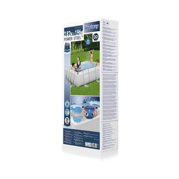 Poolset Power Steel Rektangulär 282x196x84 cm Bestway
