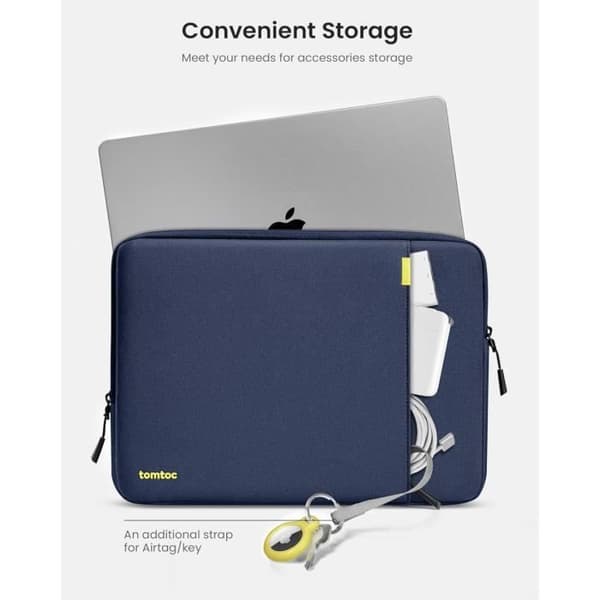 Laptopfodral - TOMTOC - Defender-A13 - 14 tum - Mörkblå - Polyesterstoff marinblå