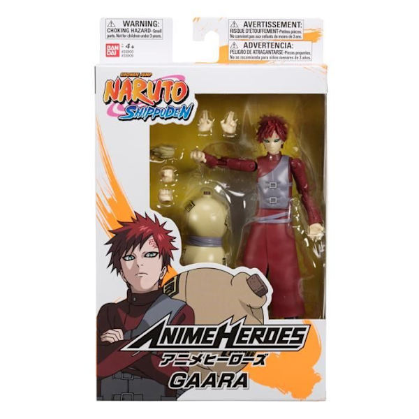Anime Heroes Gaara figur - BANDAI Naruto Shippuden - 17 cm - 16 artikulationspunkter Flerfärgad