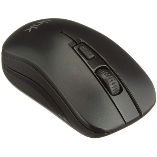 Link Mouse - LKMOS02 -, trådlös mus 3 svarta knappar USB-mottagare 1000 DPI