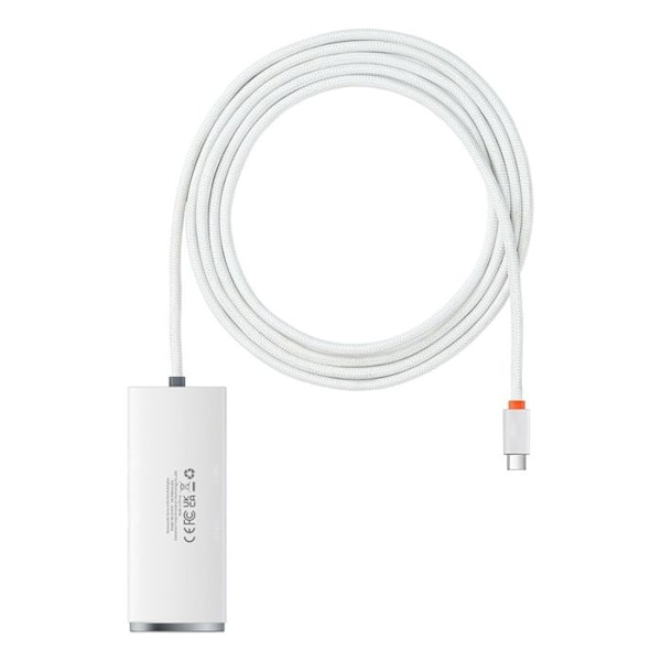 Hub Typ-C till 4xUSB 3.0, Typ-C - Serien Baseus AirJoy (WKQX030502) - Vit
