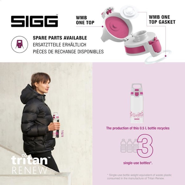 Gourde - bidon - termobehållare Sigg - 8951.50 - Flaska Total Clear One Berry MyPlanet 0,5L