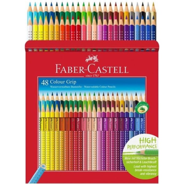 FABER-CASTELL Etui med 48 färgpennor Color Grip - Diverse färger