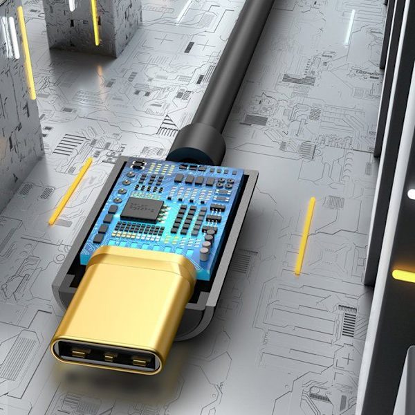 Baseus hörlursheadsetadapter USB typ C till 3,5 mm USB C till 3,5-jack ljudkabel för Huawei Mate 20