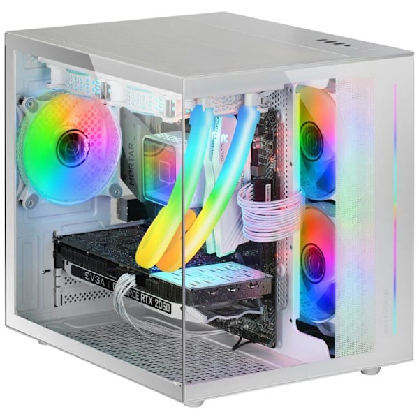 Mini-tornedimension - Mars Gaming - MC-View Vit - Sidofönster - Härdat glas - Vit färg