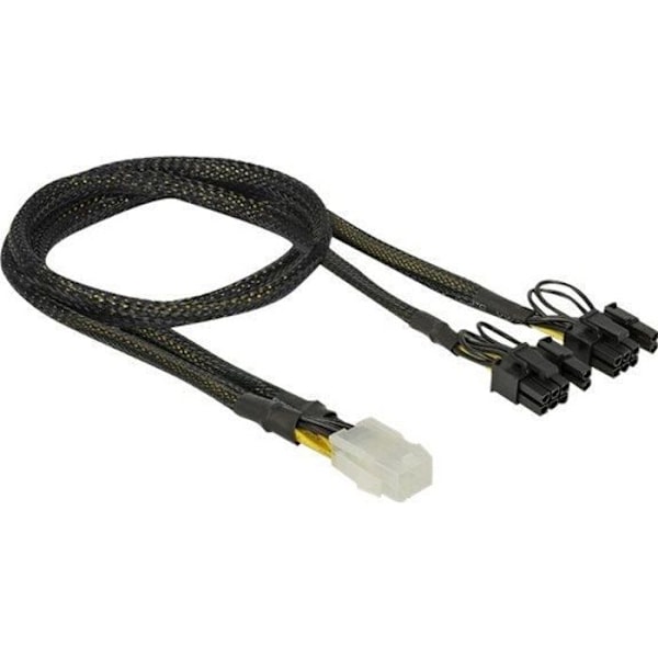 DeLOCK Strömkabel 6-polig PCIe-strömförsörjning (F) för 8-polig PCIe-strömförsörjning (6 + 2) (M) 30 cm svart