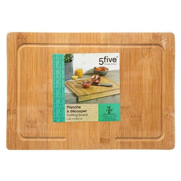 Skärbräda 35x24cm bambu med kant - 5five beige
