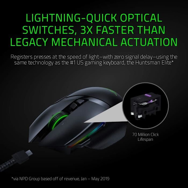 Razer Basilisk Ultimate Hyperspeed trådlös spelmus 20K DPI Laddningsdocka