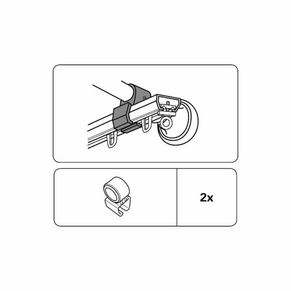 Gardinia Rod Bracket - 874 - Justerbar U-Rail Bracket Vit, ABS