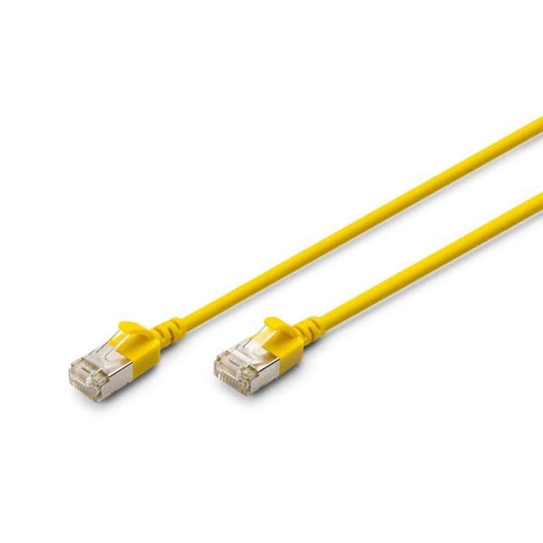 LAN-kabel Cat 6A - DIGITUS - 1m - Slim AWG 32/7 - 10 Gbit/s - RJ45 - Gul