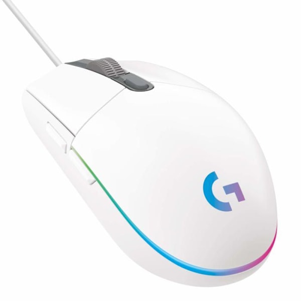 Logitech G203 LIGHTSYNC RGB Gaming Mus - Vit - 6 programmerbara knappar - 8000 dpi Vit