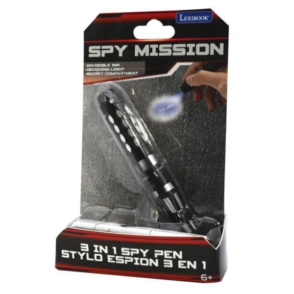 Spy Mission Pen med osynliga hemliga meddelanden och Spy Light