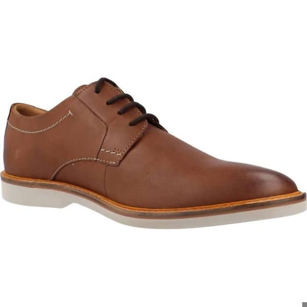 ATTICUS läderderby för män med platt klack - CLARKS - cognacfärg Cognac 43