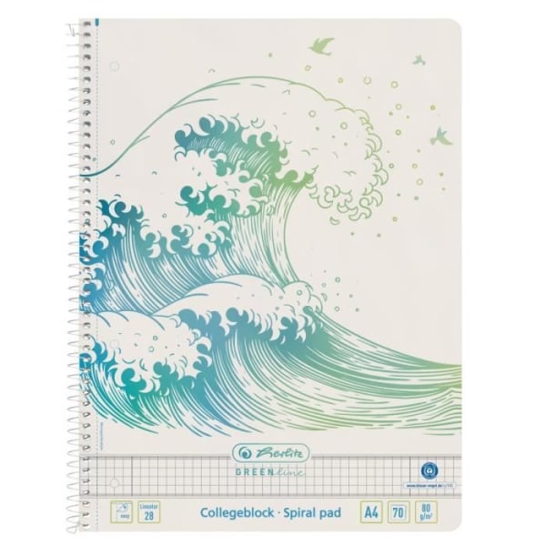 HERLITZ GREENLINE NOTEPAD A4 70 ARK VIT (50033478)