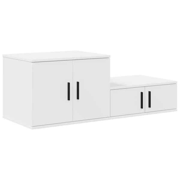 Sängbord - Vitt - 2 dörrar - Ingenjörsträ - Modern design Vit