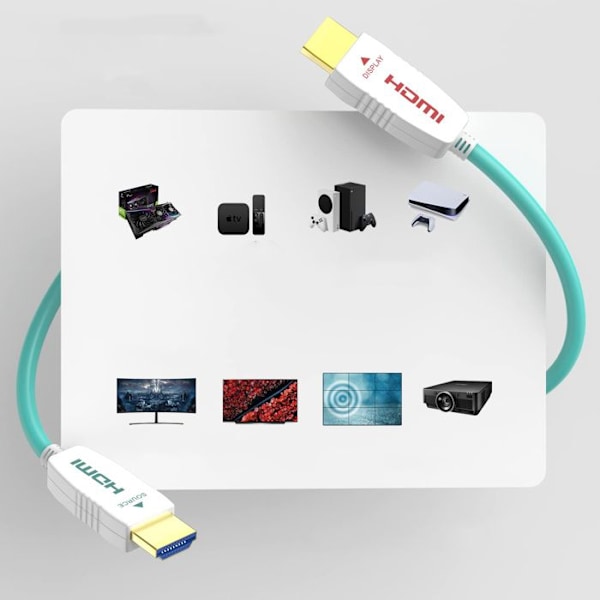 RUIPRO SNUKAOC21V101A fiberkabel, HDMI 2.1 48Gbps optisk, 15 m